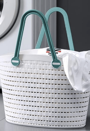 1 Piece, Plastic shopping Organizer Basket with Handles, Shower Caddy Tote Portable Storage Bins for Bathroom, Kitchen, Closet, Size: LARGE, Dimension: 41.5 * 30.5 * 20 cms, Color: White - Image 4